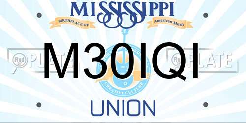 M30IQI Mississippi License Plate