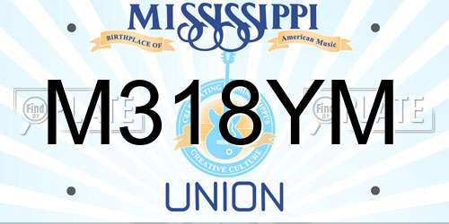 M318YM Mississippi License Plate