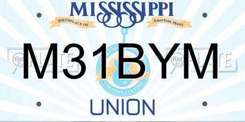 M31BYM Mississippi License Plate