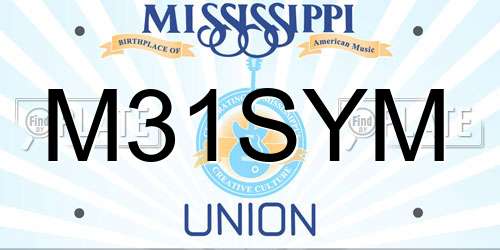 M31SYM Mississippi License Plate