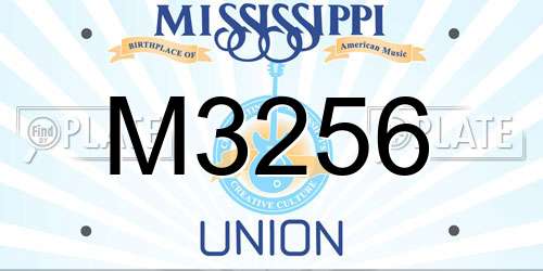 M3256 Mississippi License Plate