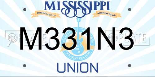 M331N3 Mississippi License Plate