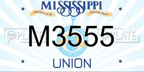 M3555 Mississippi License Plate