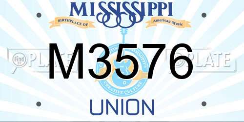 M3576 Mississippi License Plate