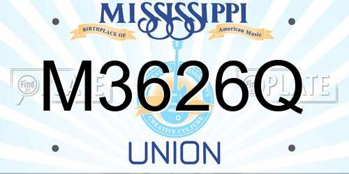 M3626Q Mississippi License Plate