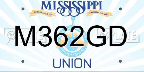 M362GD Mississippi License Plate