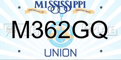 M362GQ Mississippi License Plate