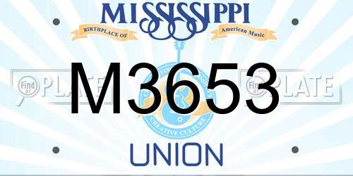 M3653 Mississippi License Plate