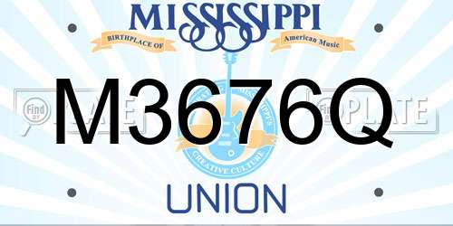 M3676Q Mississippi License Plate