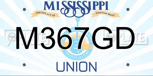 M367GD Mississippi License Plate