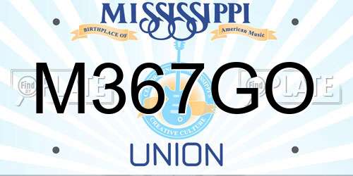 M367GO Mississippi License Plate