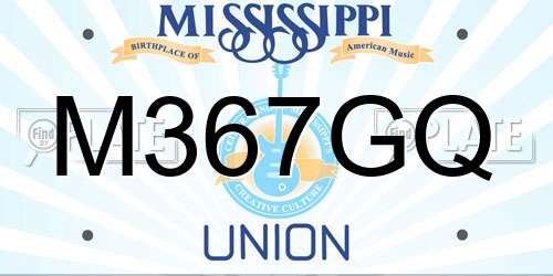 M367GQ Mississippi License Plate