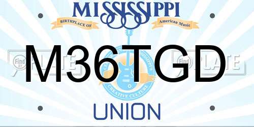 M36TGD Mississippi License Plate