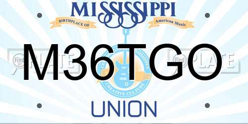 M36TGO Mississippi License Plate