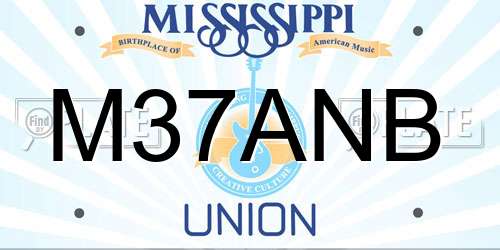 M37ANB Mississippi License Plate