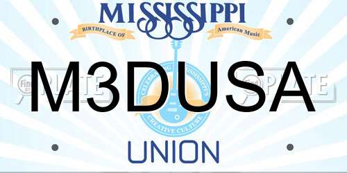 M3DUSA Mississippi License Plate