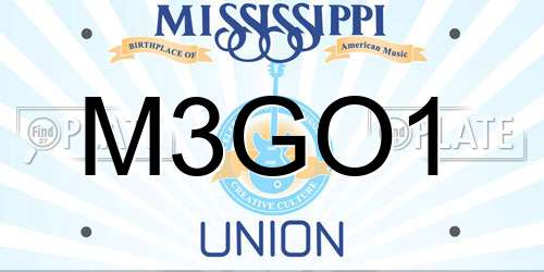M3GO1 Mississippi License Plate
