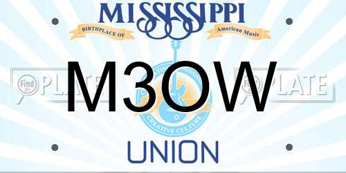 M3OW Mississippi License Plate