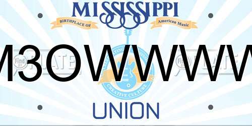 M3OWWWW Mississippi License Plate