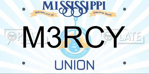 M3RCY Mississippi License Plate