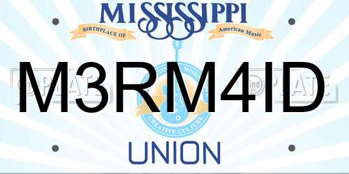 M3RM4ID Mississippi License Plate