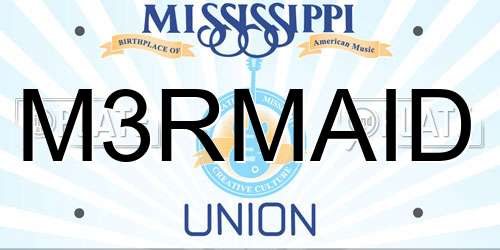 M3RMAID Mississippi License Plate