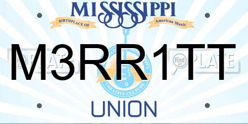 M3RR1TT Mississippi License Plate