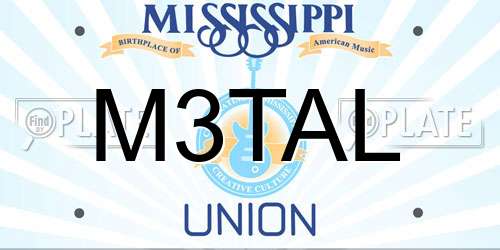 M3TAL Mississippi License Plate