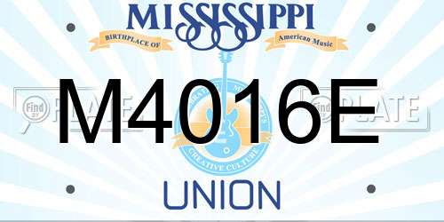M4016E Mississippi License Plate