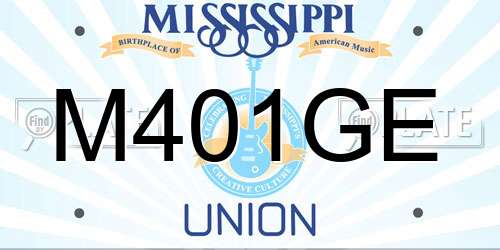 M401GE Mississippi License Plate