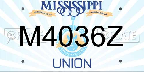 M4036Z Mississippi License Plate