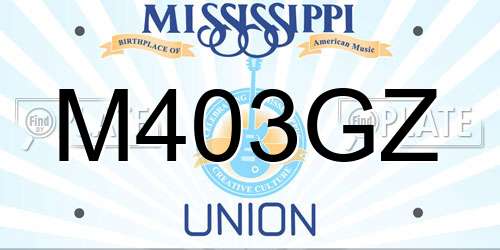 M403GZ Mississippi License Plate
