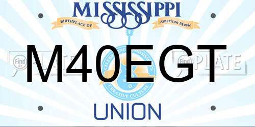 M40EGT Mississippi License Plate