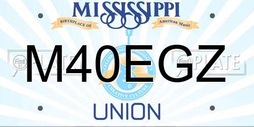 M40EGZ Mississippi License Plate