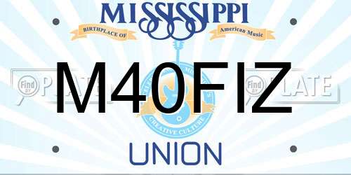 M40FIZ Mississippi License Plate