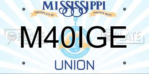M40IGE Mississippi License Plate