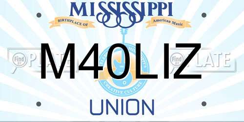 M40LIZ Mississippi License Plate