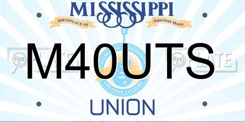 M40UTS Mississippi License Plate