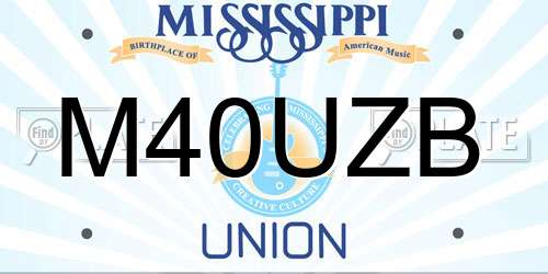 M40UZB Mississippi License Plate