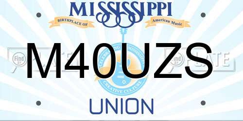 M40UZS Mississippi License Plate