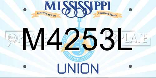 M4253L Mississippi License Plate