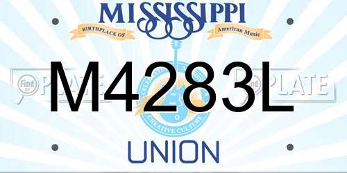 M4283L Mississippi License Plate