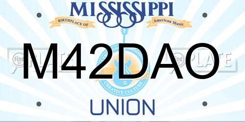 M42DAO Mississippi License Plate