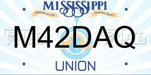 M42DAQ Mississippi License Plate