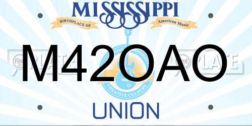 M42OAO Mississippi License Plate