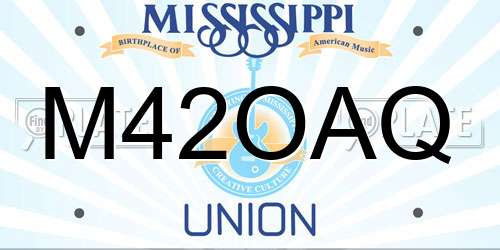 M42OAQ Mississippi License Plate