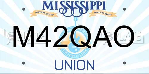 M42QAO Mississippi License Plate