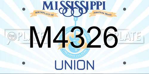 M4326 Mississippi License Plate