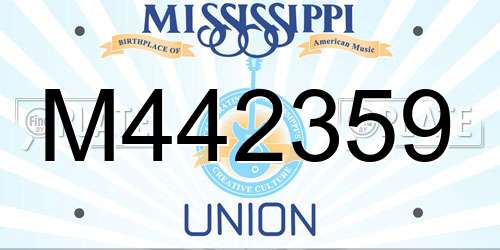 M442359 Mississippi License Plate