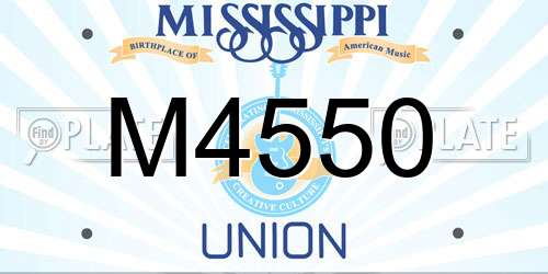 M4550 Mississippi License Plate